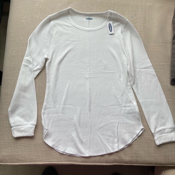 Old Navy, Long Sleeve Tee, White, Large, L - Picture 1 of 7